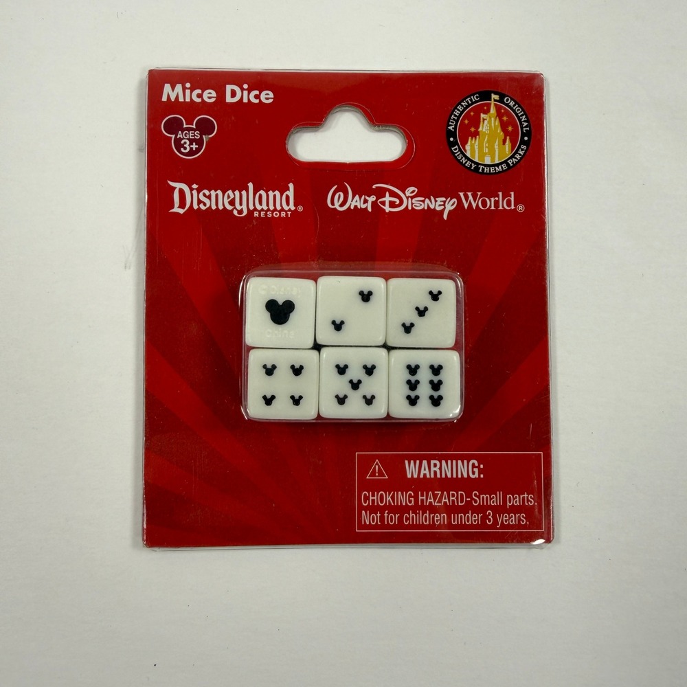 Disney Parks‎ Mice Dice Mickey Mouse Disneyland Walt Disney World Set of 6 New